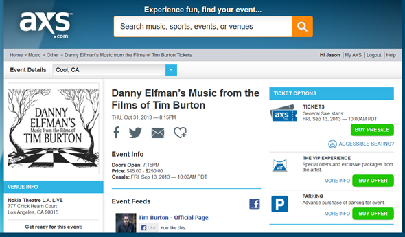 Danny-Elfmans-Music-from-the-Films-of-Tim-Burton-Concert-Event-Los-Angeles-Nokia-Theatre-LA-Live-Presale-Tickets-Portal-AEG